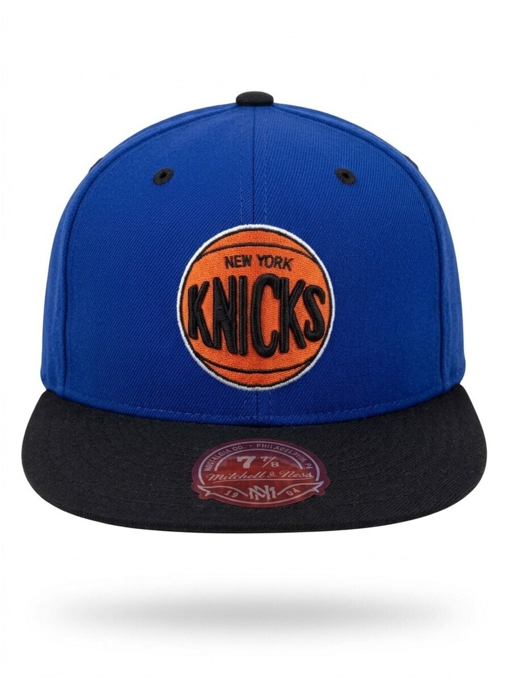 Mitchell Ness New York Knicks Fitted Cap Hat 7 7/8 Royal Blue Black NBA Hardwood